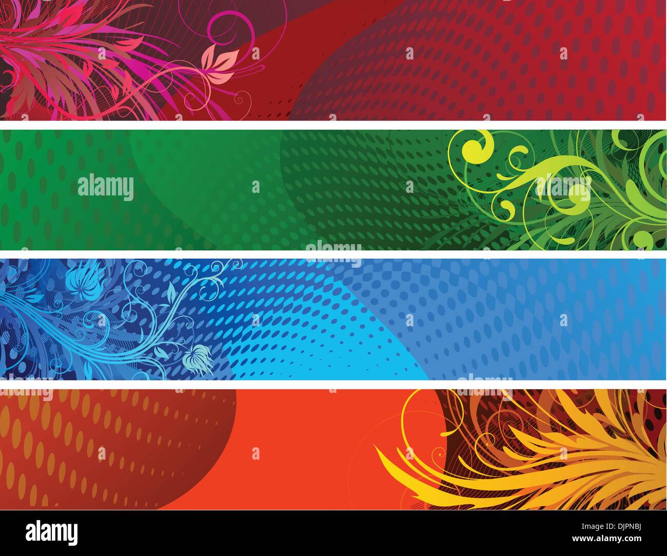 Vector illustration of Banners background. Colourful Abstract floral ...