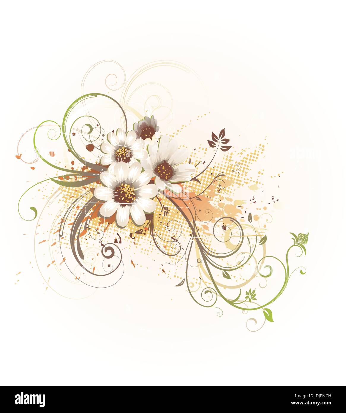 Vector illustration of grunge Floral Decorative background Stock Vector ...