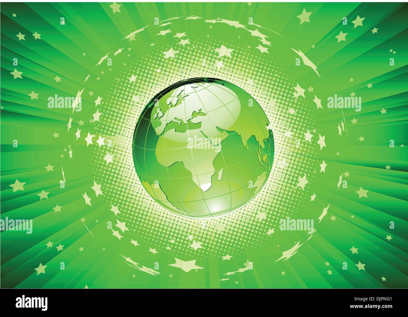 Vector illustration of abstract green Background with Glossy Earth ...