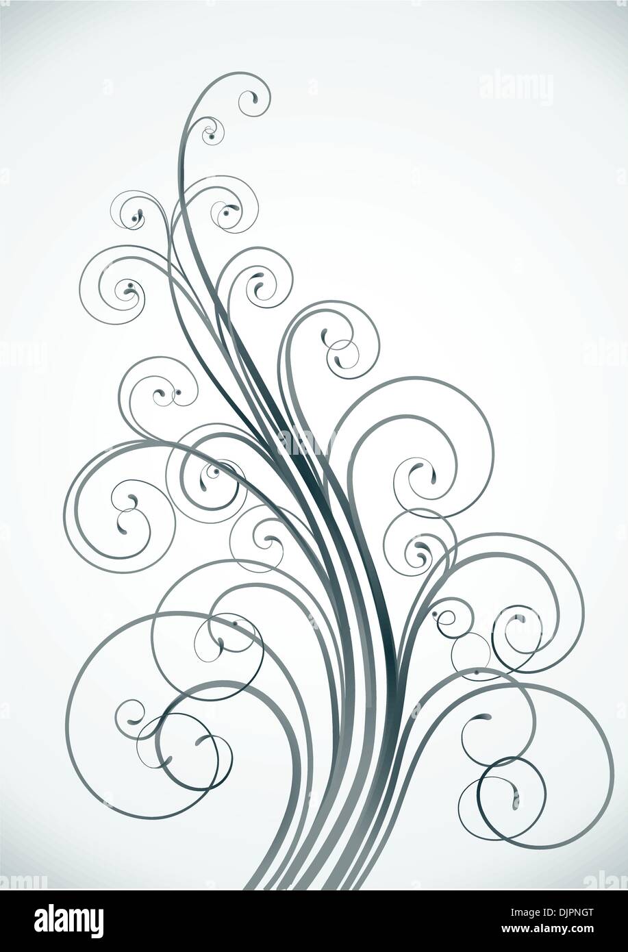 Vector illustration of swirling flourishes decorative Floral Background ...