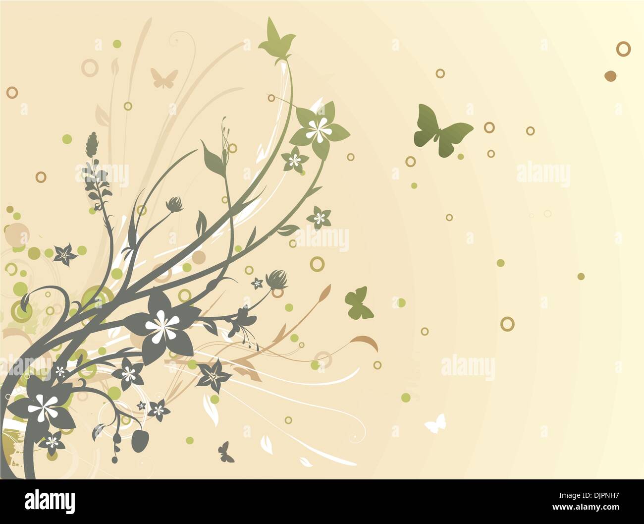 Vector illustration of grunge swirling flourishes decorative Floral ...