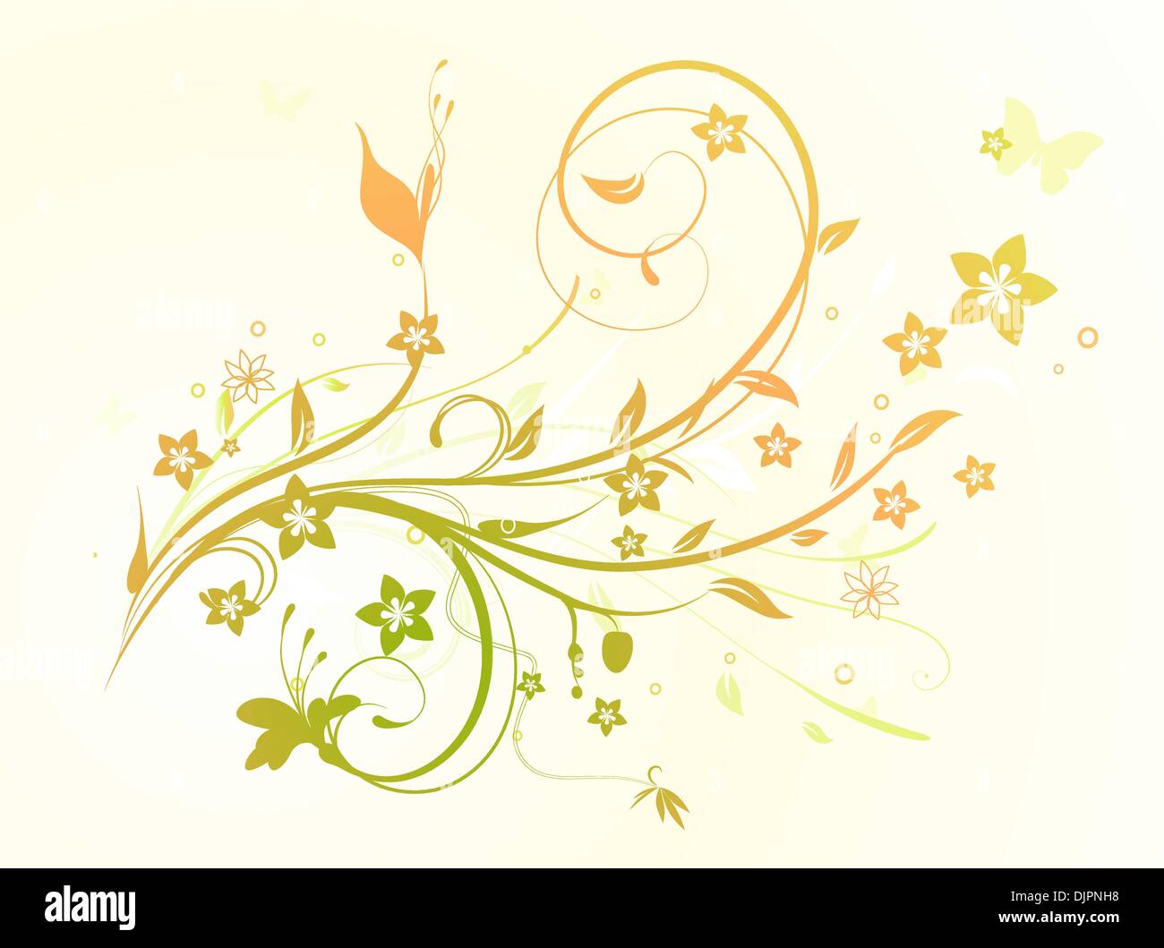 Vector illustration of swirling flourishes decorative Floral Background ...