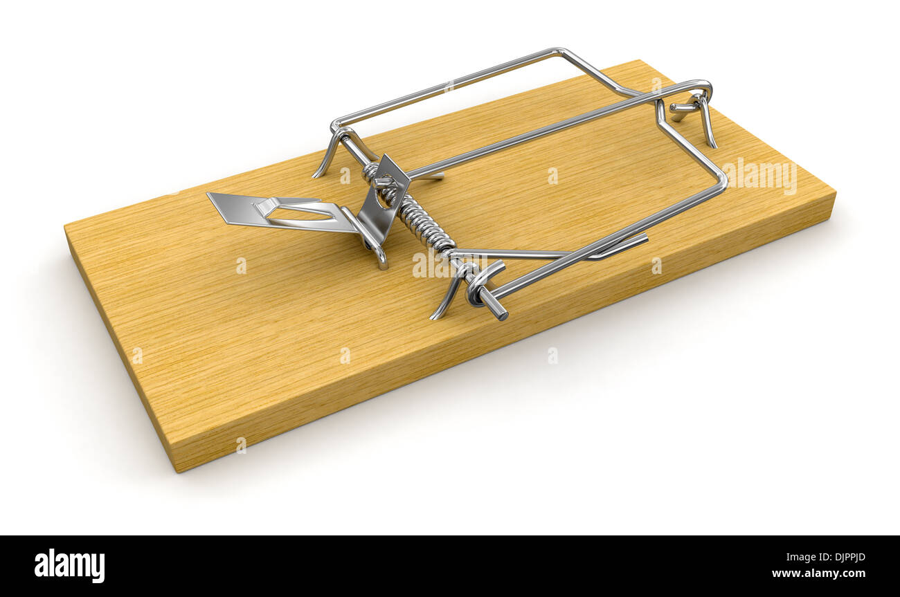 Wooden mousetrap 3D Stock Photo - Alamy