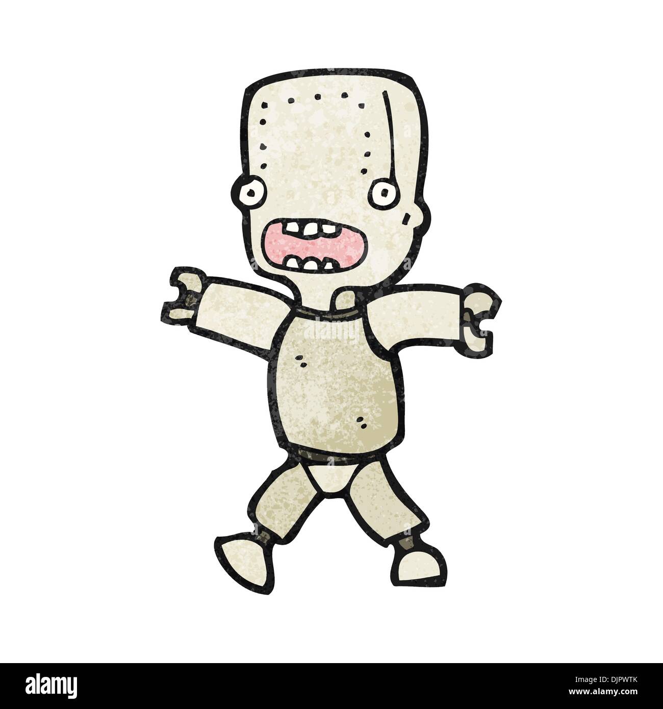 Retro cartoon with texture. Isolated on White. Stock Vector