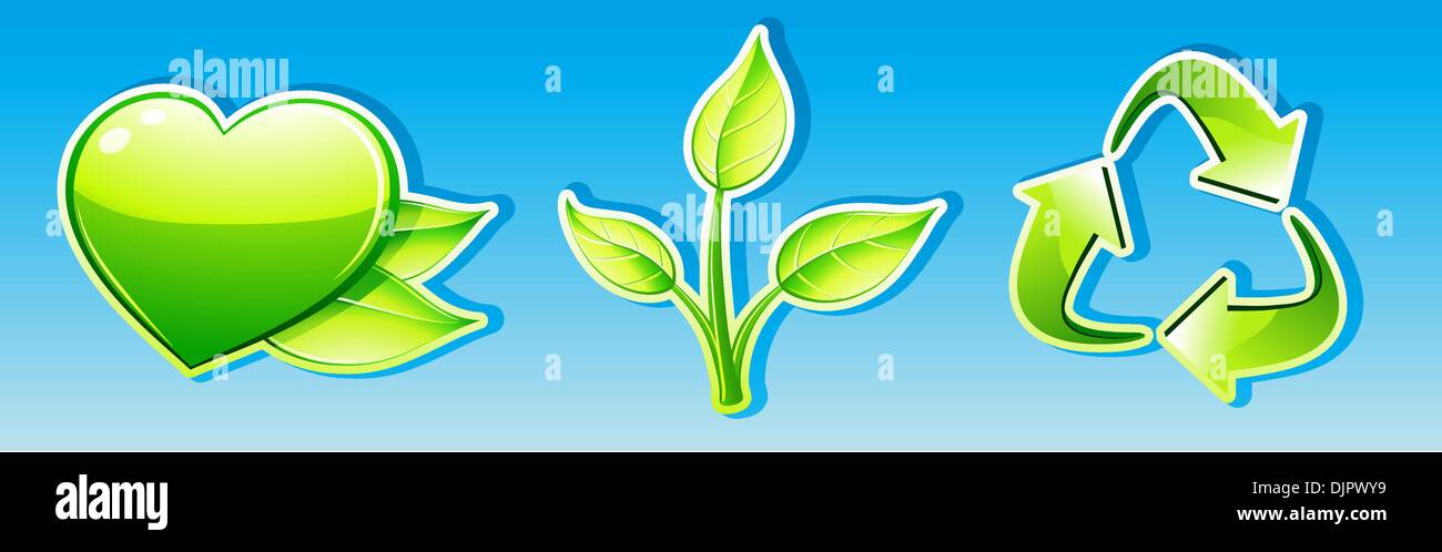 Vector illustration of green ecology icon set Stock Vector Image & Art ...