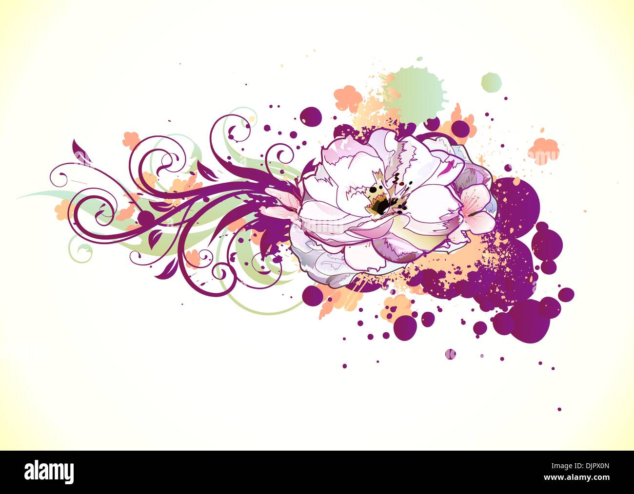 Vector illustration of grunge Floral Decorative background Stock Vector ...