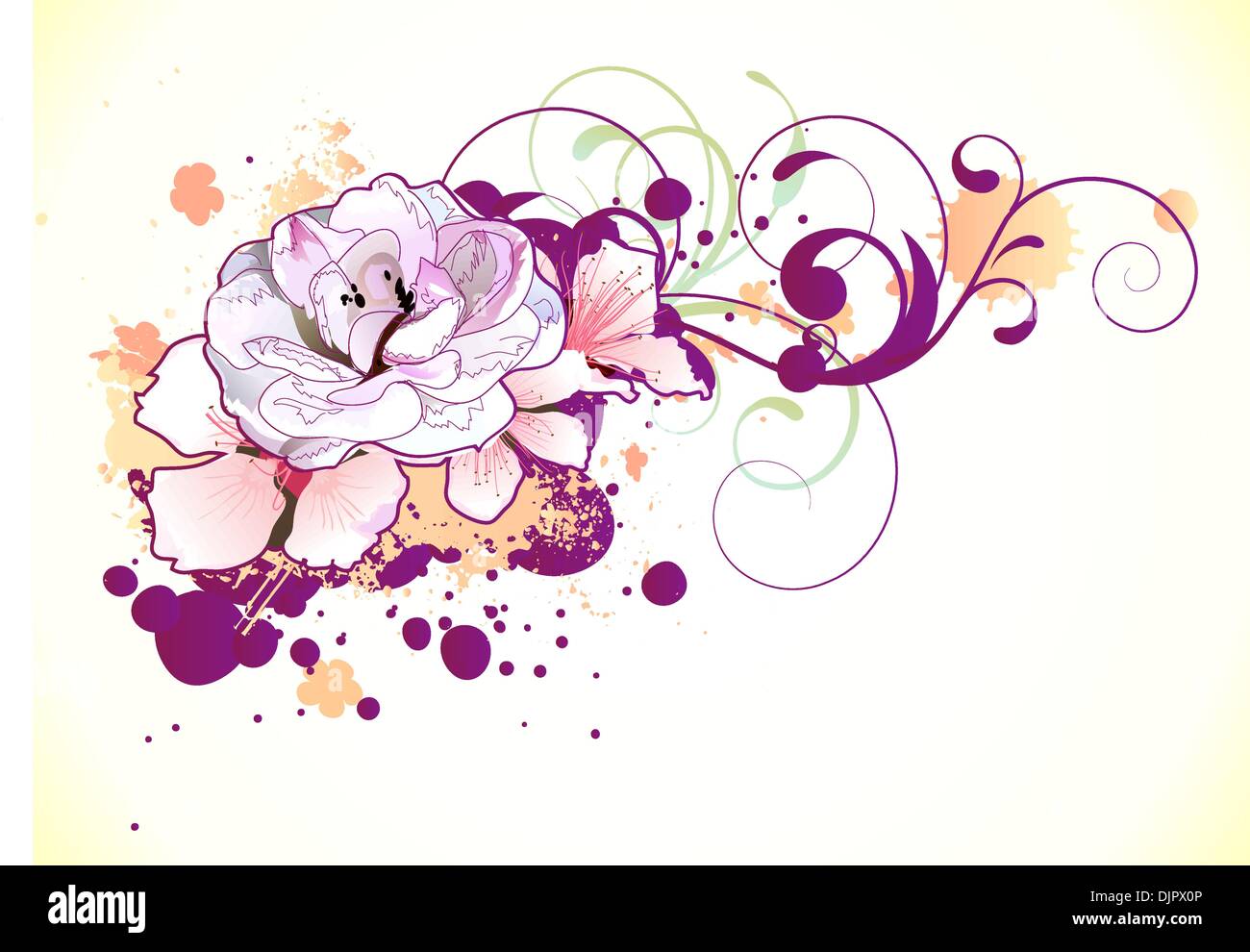 Vector illustration of grunge Floral Decorative background Stock Vector ...