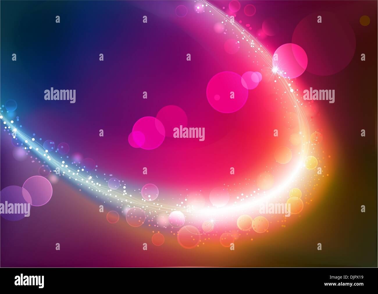 Vector illustration of red abstract background with blurred magic neon ...