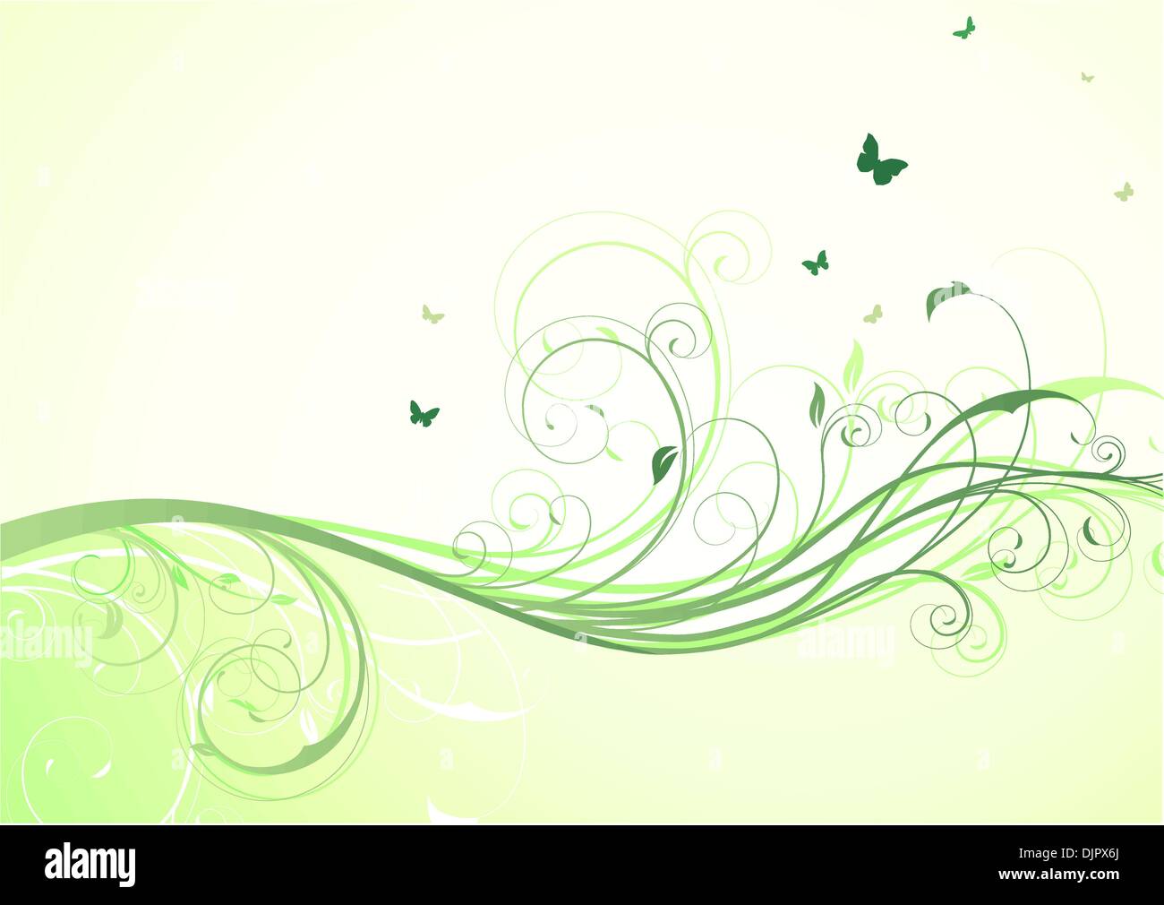 Vector illustration of abstract green floral Background Stock Vector ...