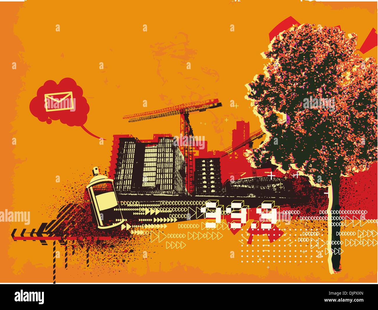 Vector illustration of grunge abstract urban background Stock Vector ...