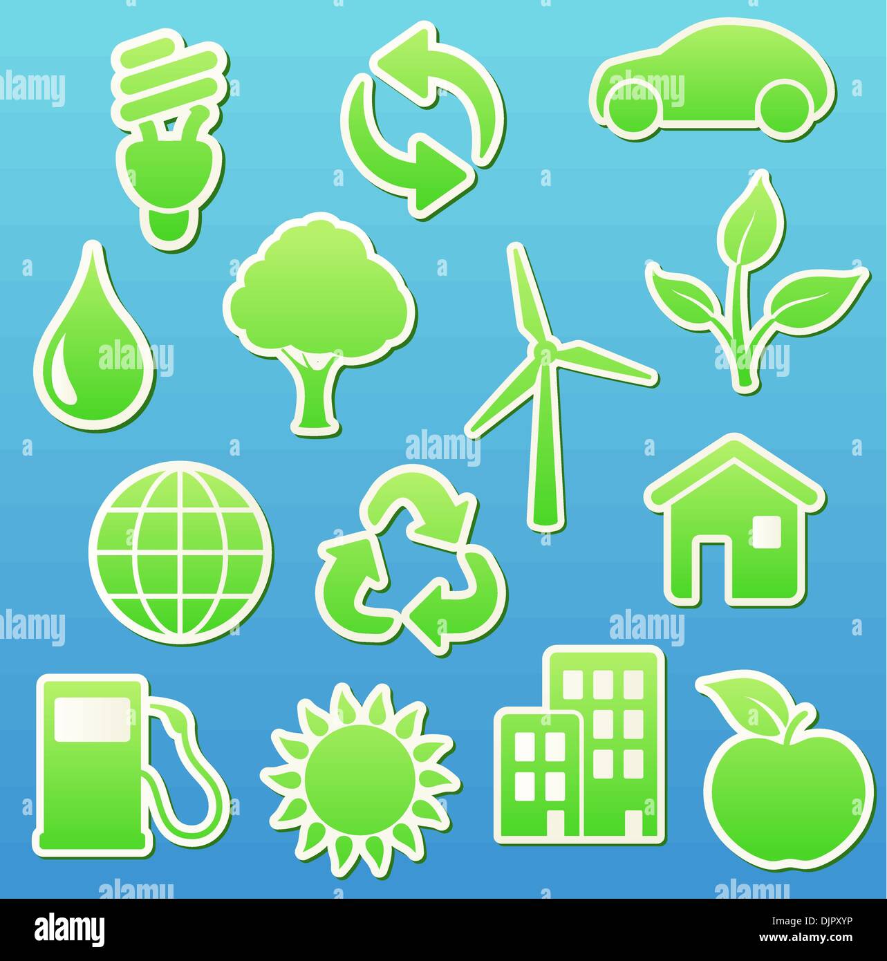 Vector illustration of green eco icon set Stock Vector Image & Art - Alamy