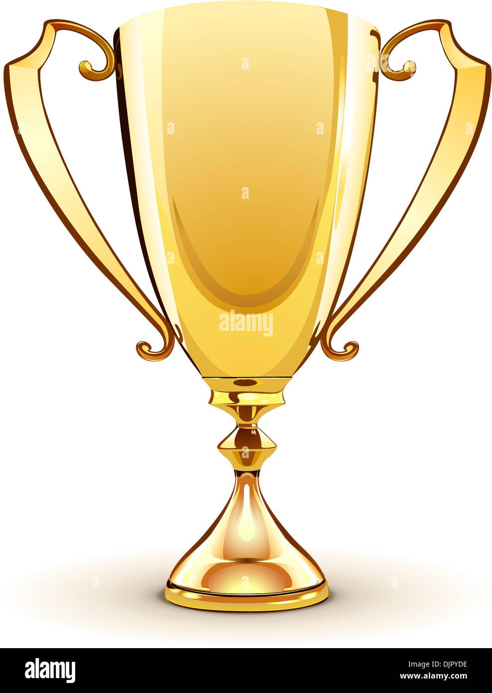Vector illustration of Front view of a golden trophy Stock Vector Image ...