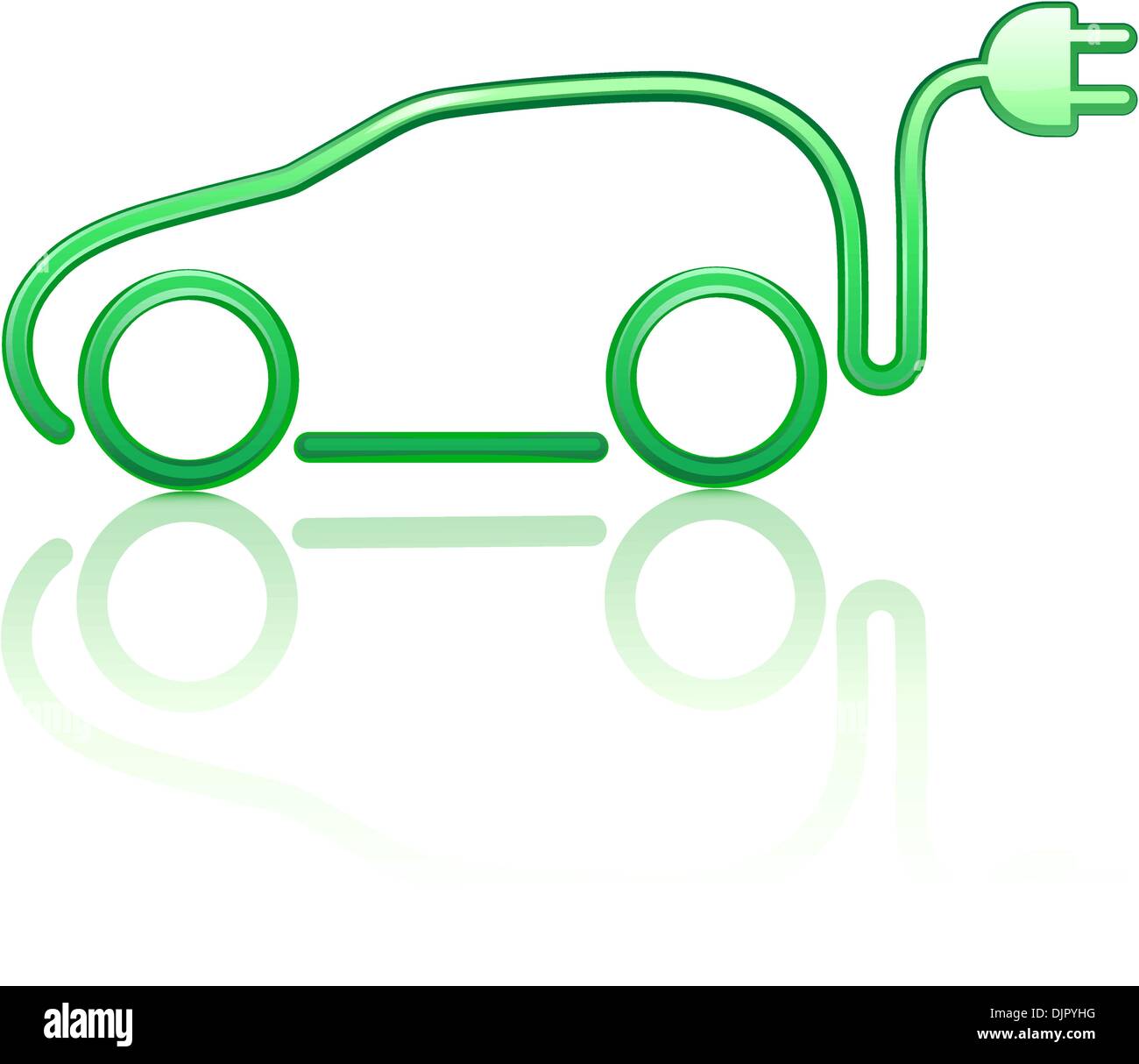 Vector illustration of electric powered car symbol Stock Vector