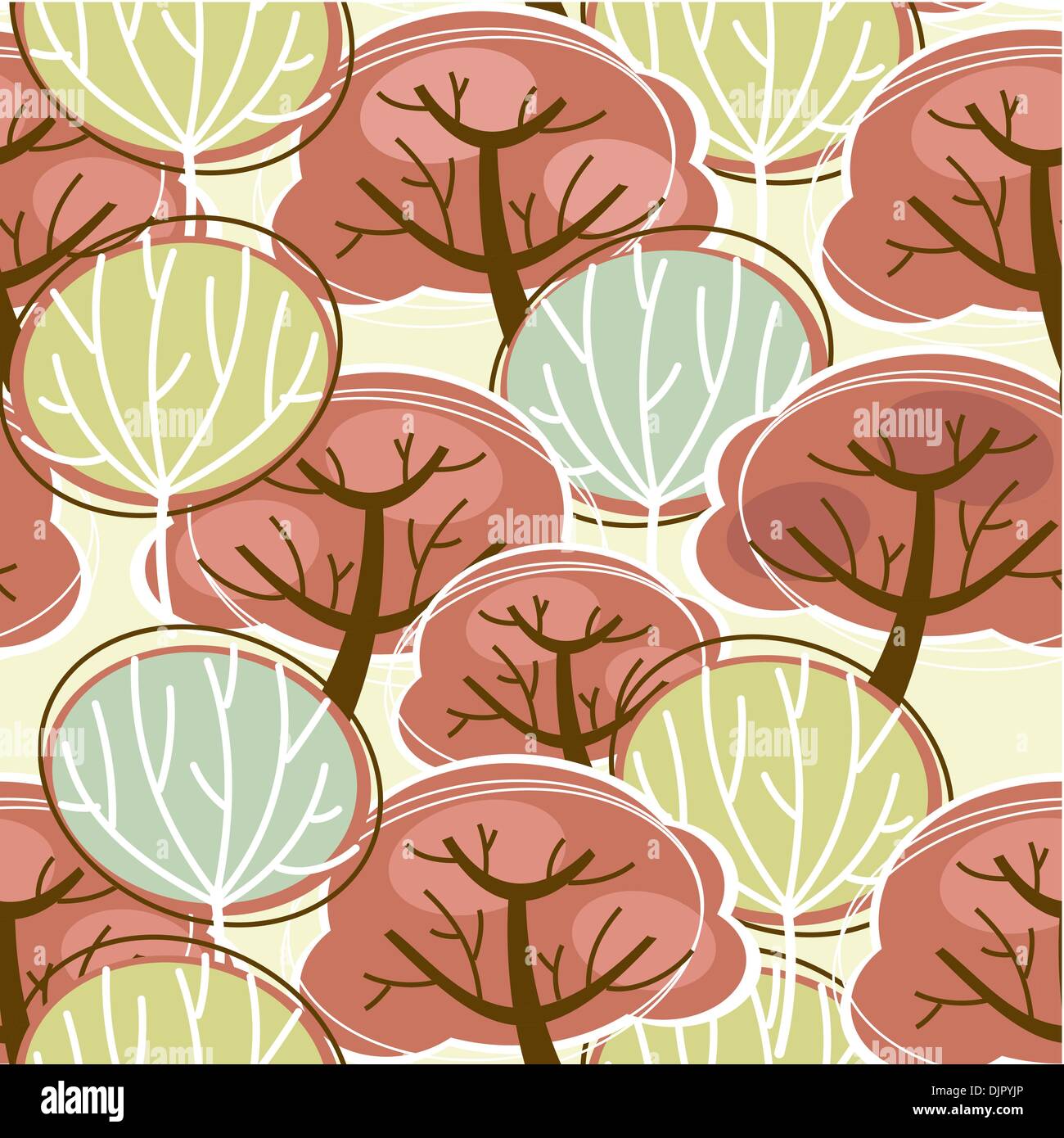 Seamless background made from autumn trees Stock Vector
