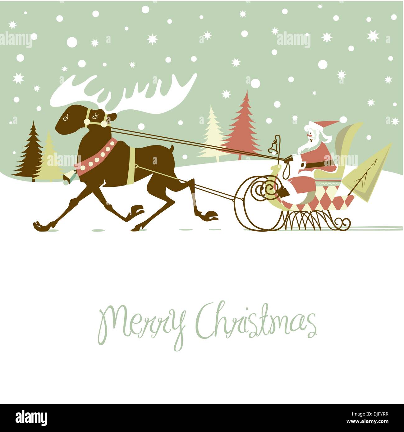 Retro Christmas Card Stock Vector