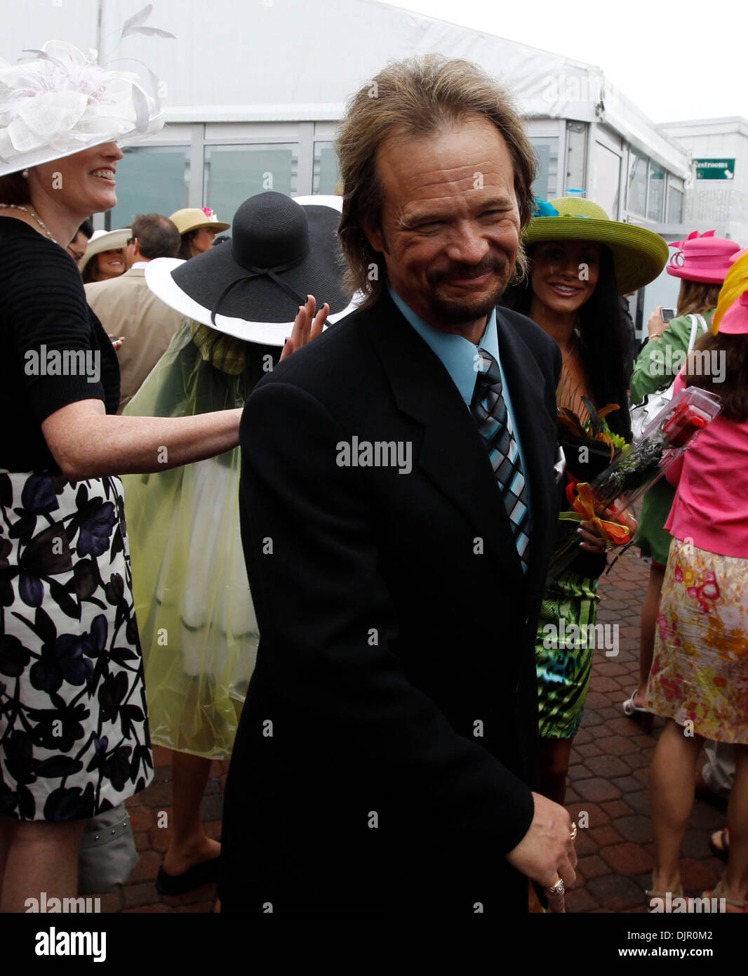 May 01, 2010 - Louisville, Kentucky, U.S. - Country singer Travis Tritt arrived at the 136th running of the Kentucky Derby at Churchill Downs Saturday May 1, 2010. Photo by Charles Bertram (Credit Image: © Lexington Herald-Leader/ZUMApress.com) Stock Photo