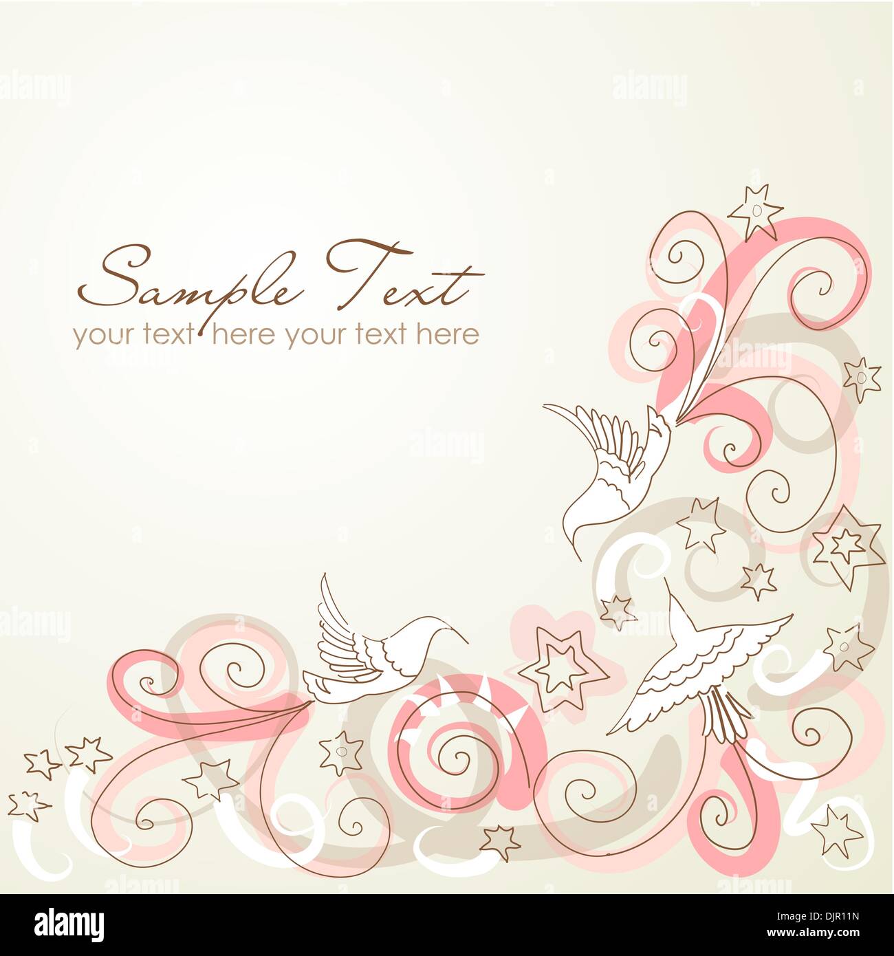Cute bird background Stock Vector