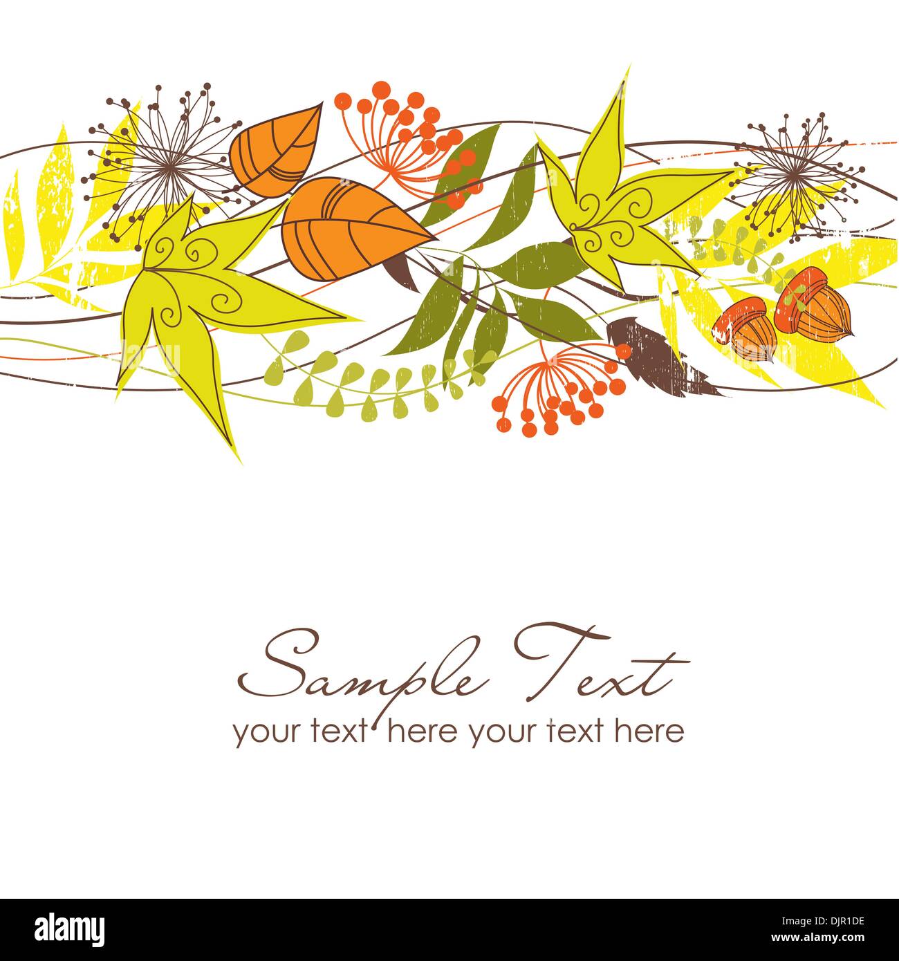 Vertical frame red autumn leaves Stock Vector Images - Alamy