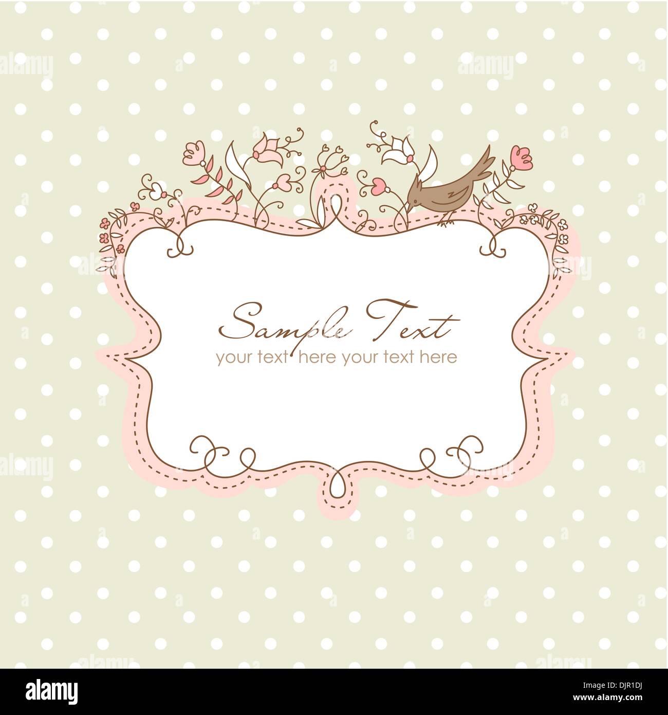 Vector floral frame with a bird Stock Vector Image & Art - Alamy