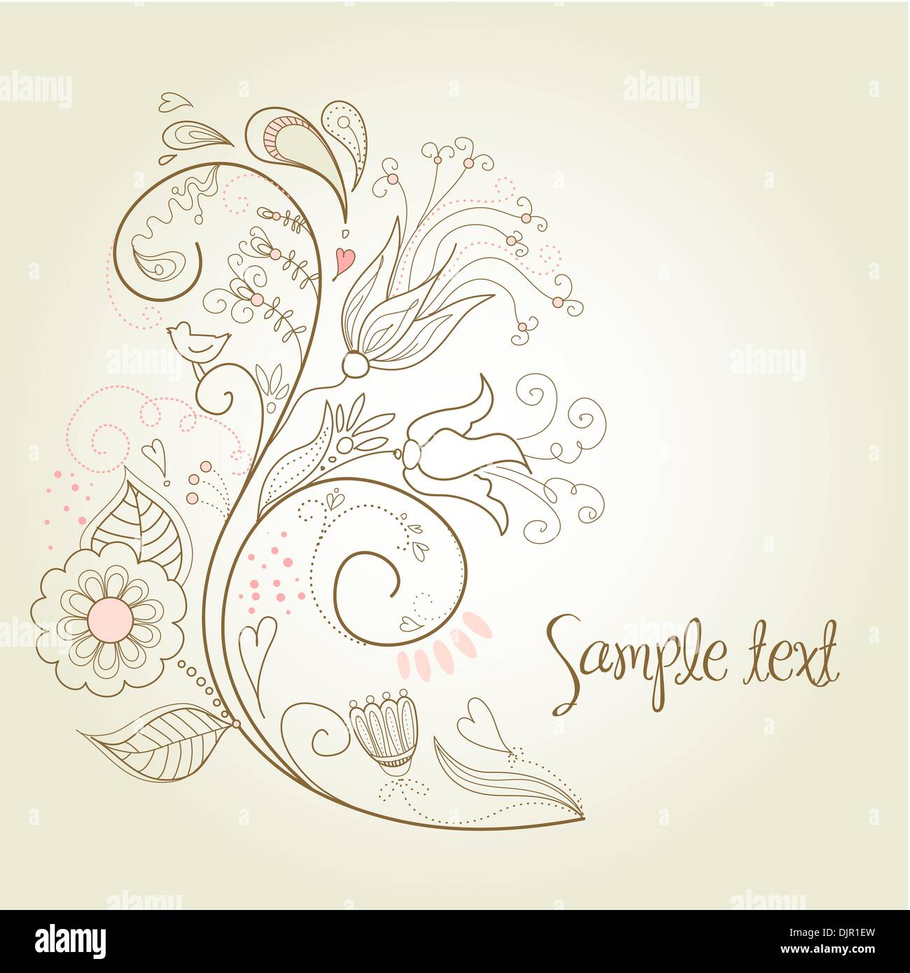 Floral greeting card Stock Vector Image & Art - Alamy
