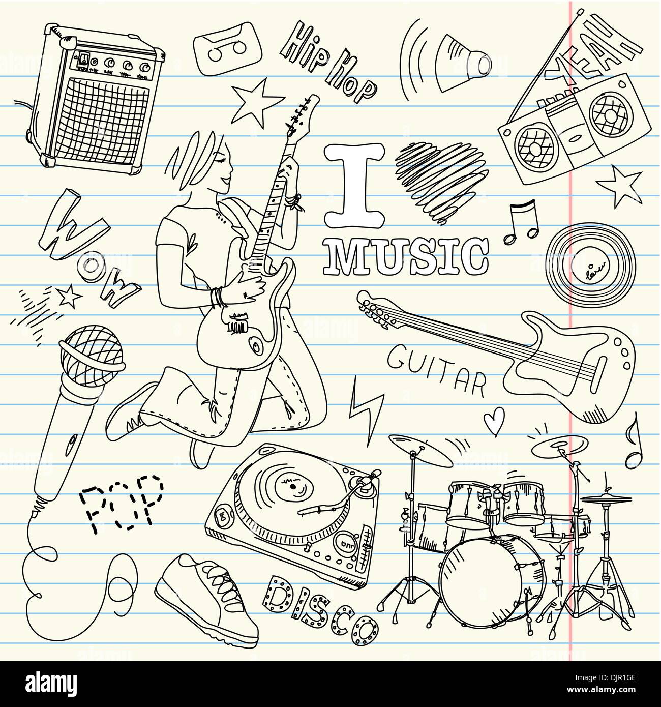 Cool Music Doodles Stock Vector Image & Art - Alamy