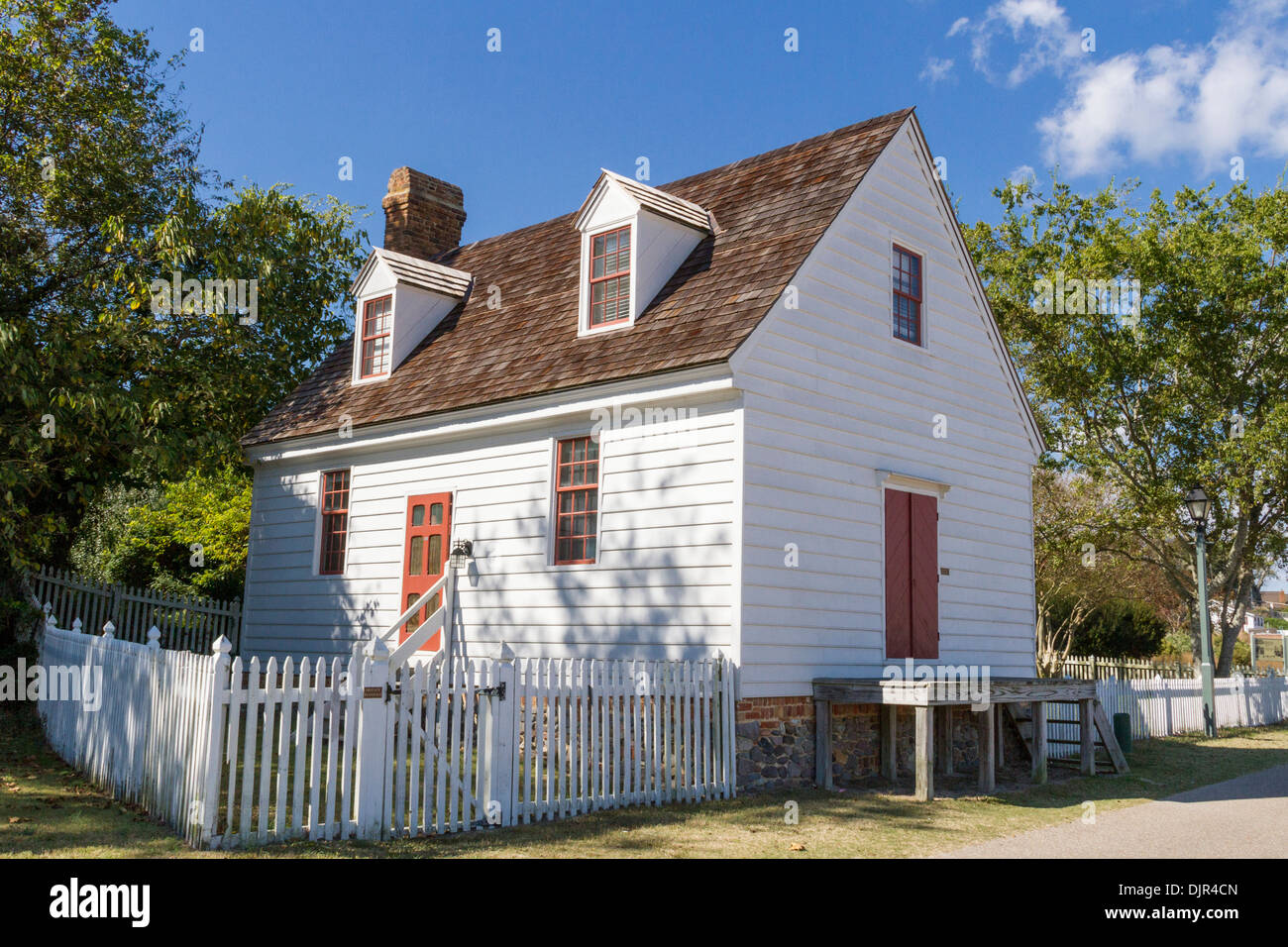 Archer House at historic Yorktown in the Colonial National Historical Park in Virginia. Stock Photo