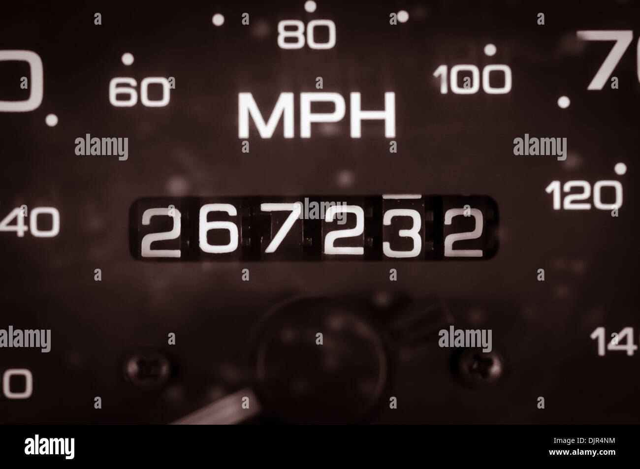 High mileage odometer Stock Photo Alamy