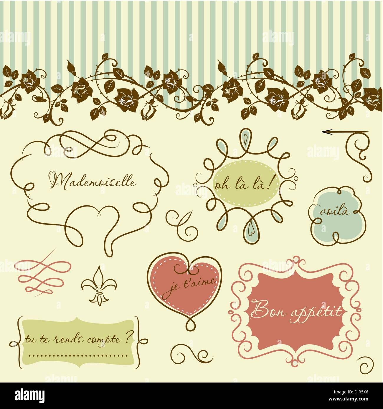 Doodle frames in French style Stock Vector Image & Art Alamy