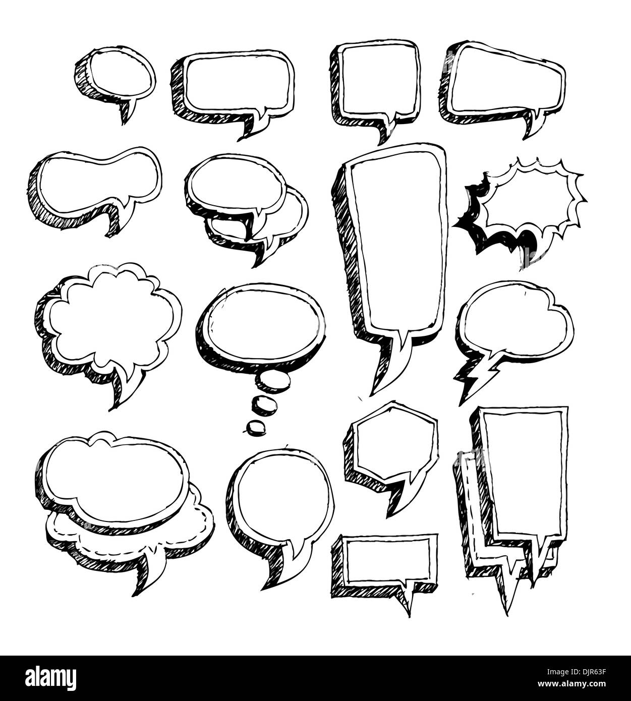 Blank empty speech bubbles Stock Photo - Alamy