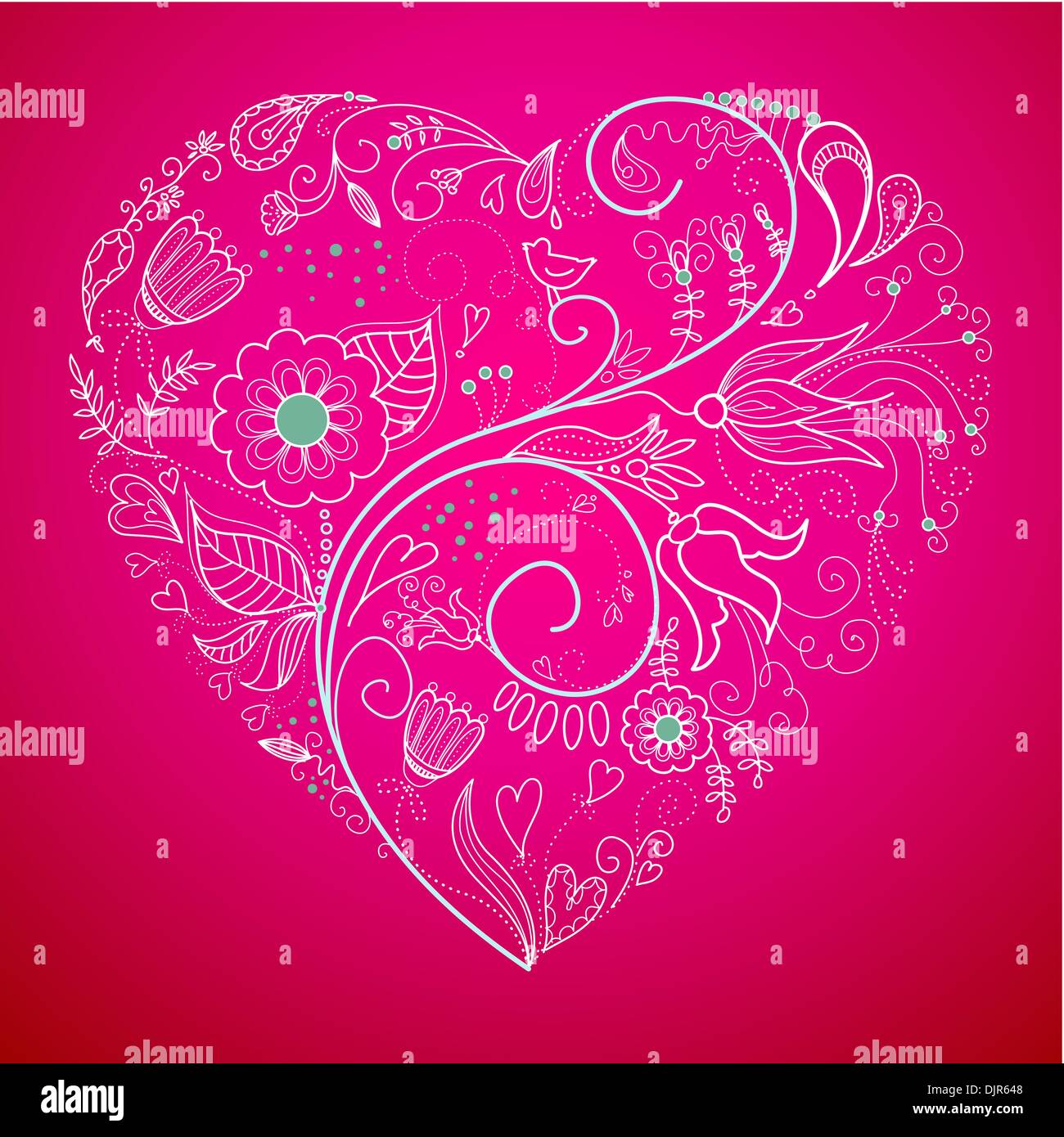Floral heart shape Stock Vector Image & Art - Alamy