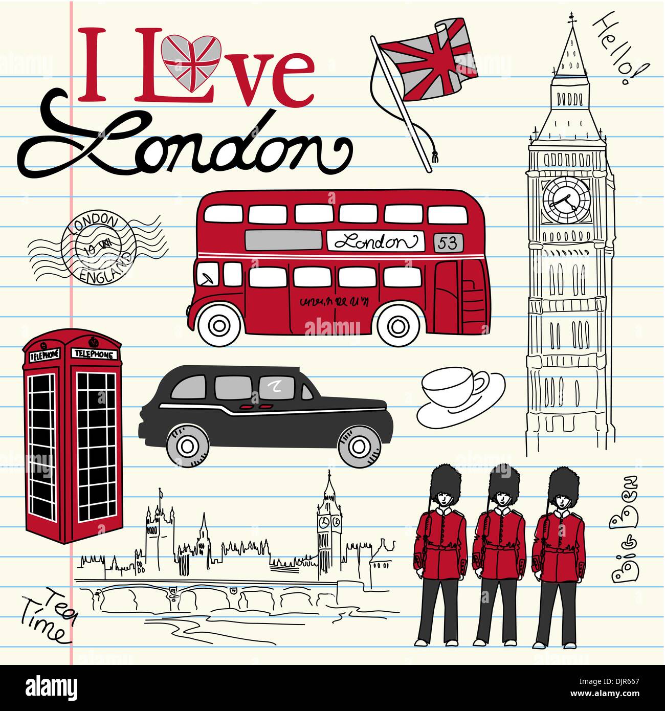 London doodles Stock Vector