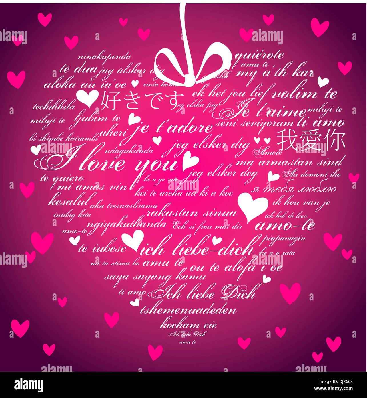 Say I Love You In Many Languages Stock Vector Art Illustration