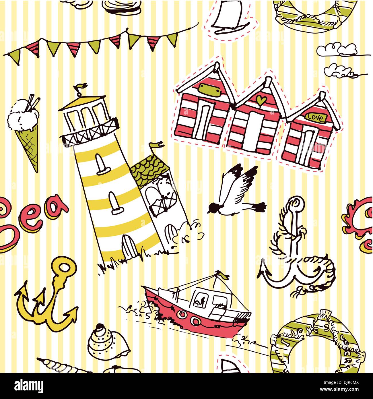 Sea seamless pattern Stock Vector Image & Art - Alamy