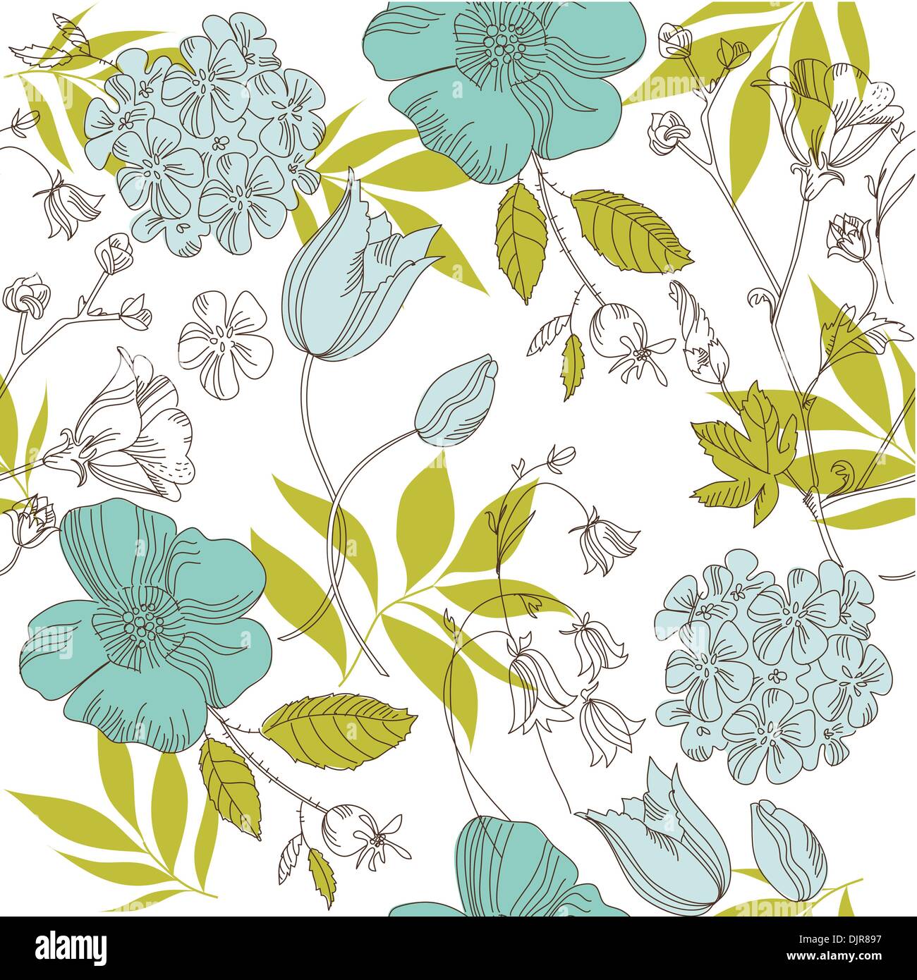 seamless vintage flower pattern Stock Vector Image & Art - Alamy