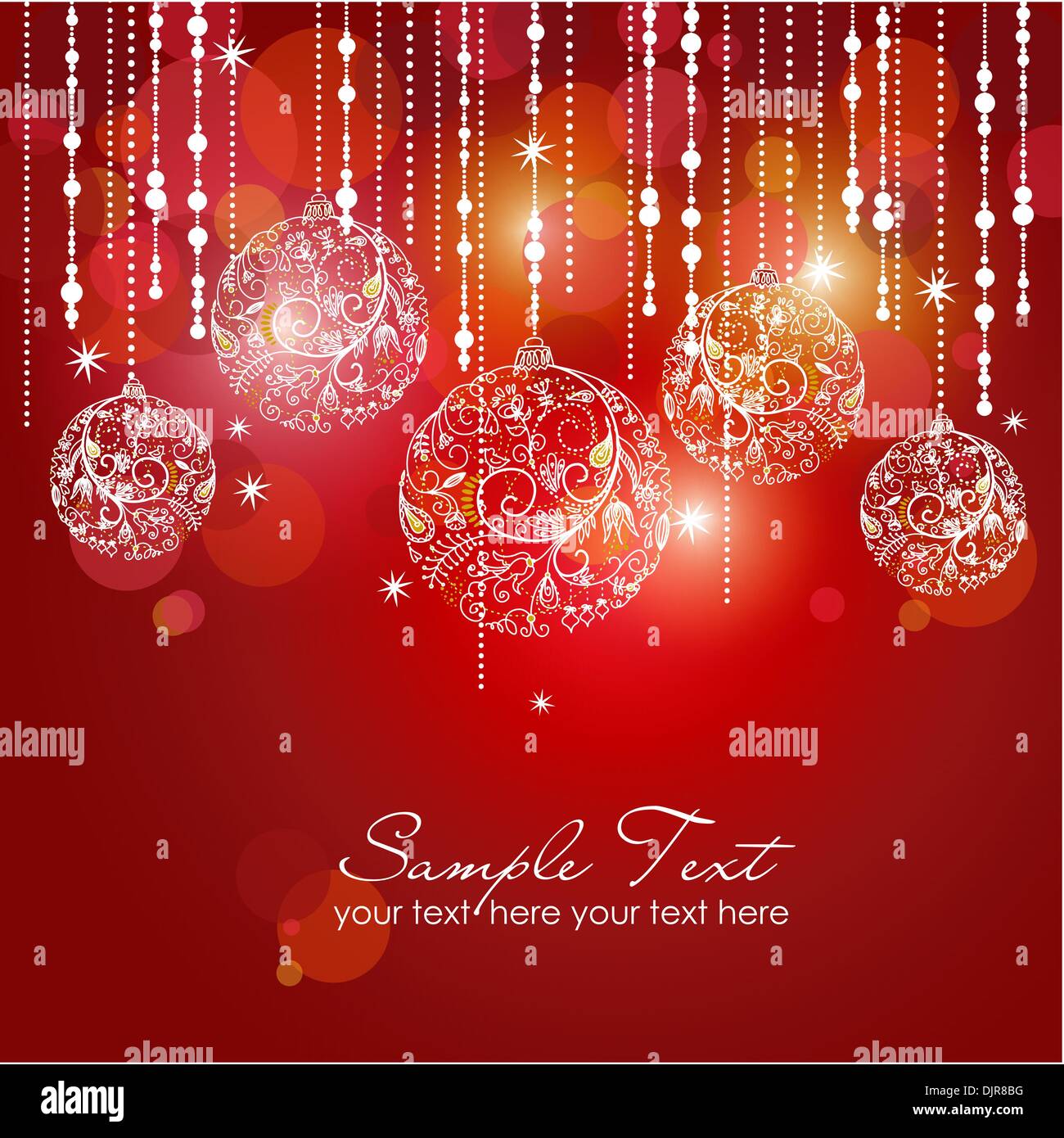 Red card with christmas balls, vector illustration Stock Vector Image ...
