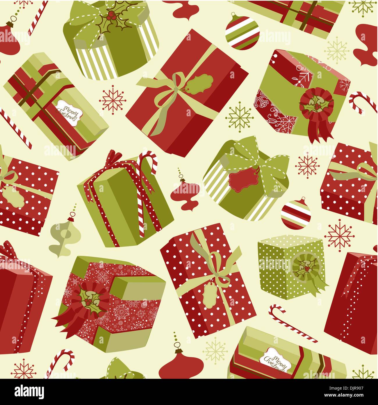Retro Christmas Gift boxes. Seamless pattern Stock Vector Image & Art ...