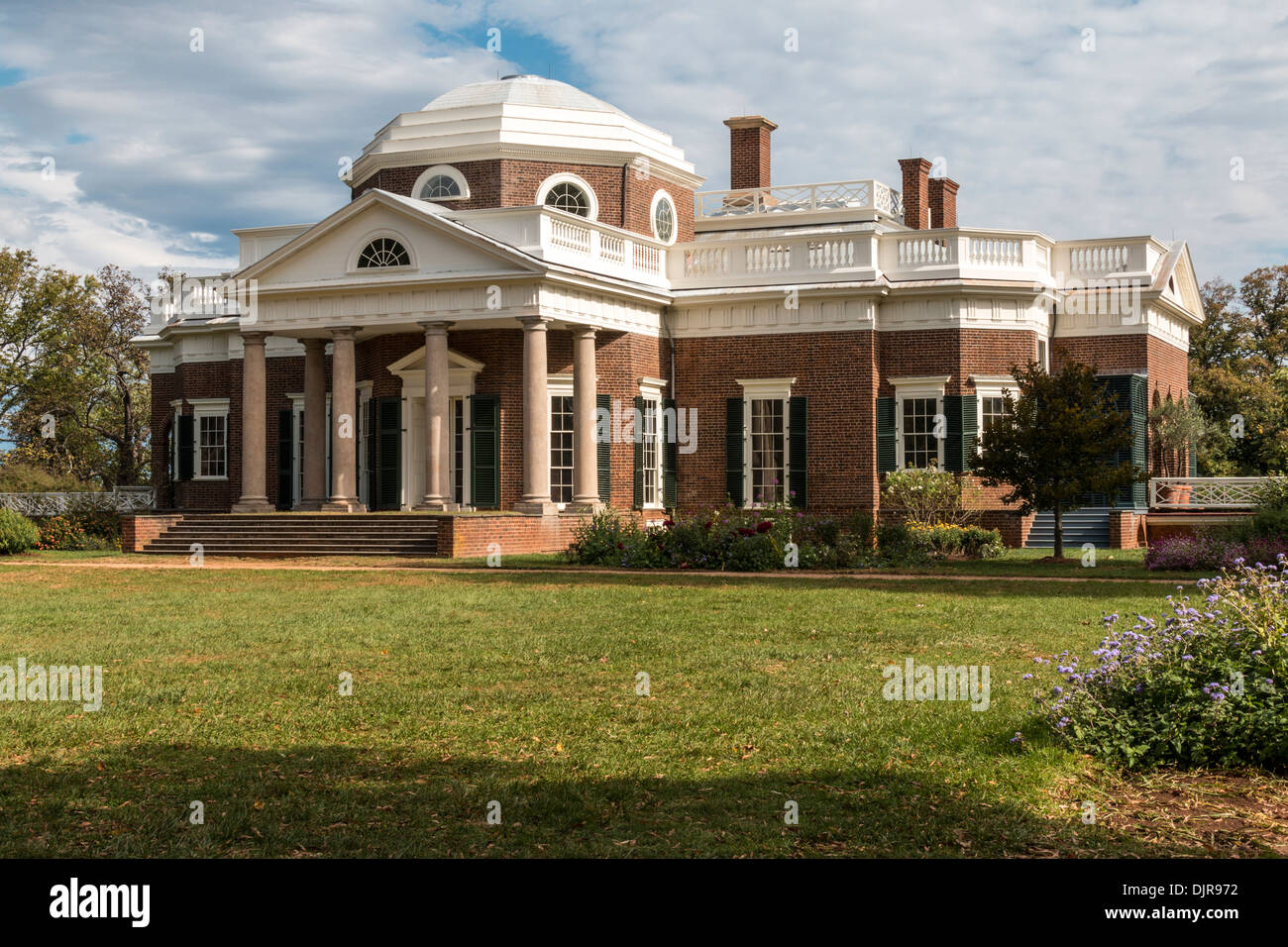 Monticello Plantation and World Heritage site, home of Thomas Jefferson, third president of the United States, in Charlottesville, Virginia. Stock Photo