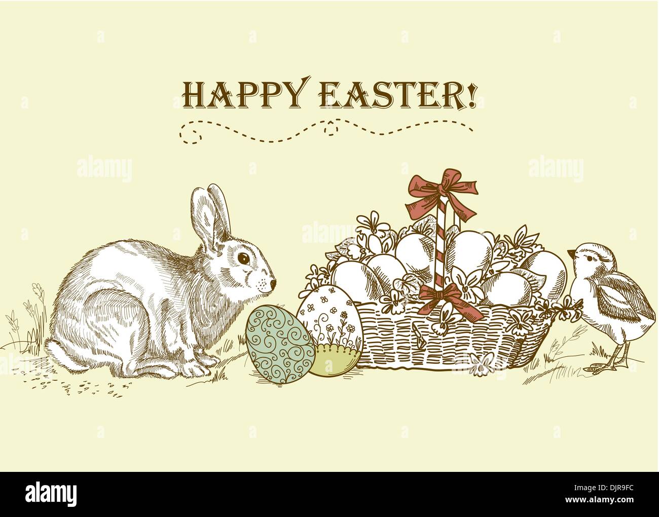 Vintage Easter Card Stock Vector