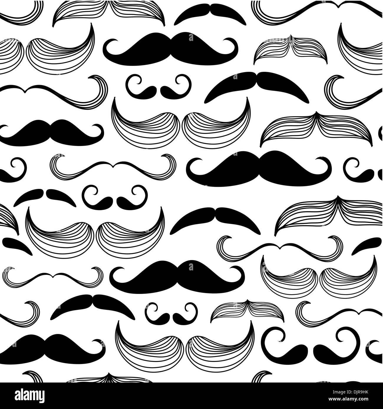 A Gentlemen's Club. Mustache seamless pattern Stock Vector