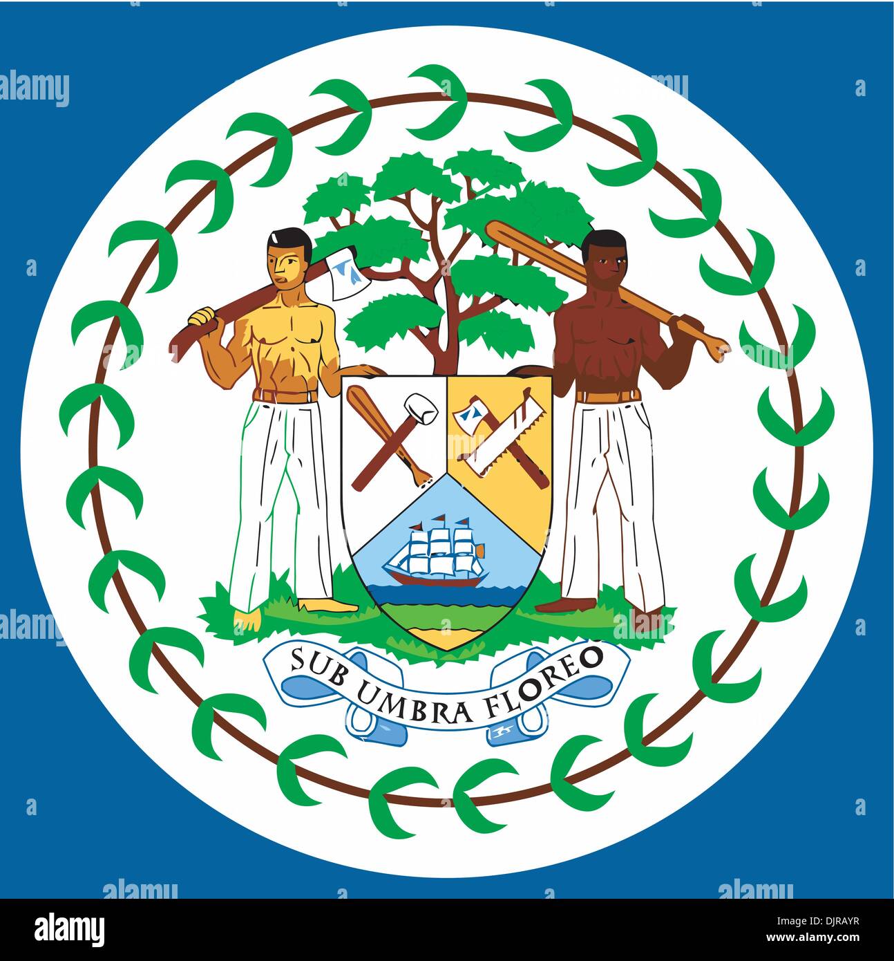 National Arms Of Belize Stock Vector Image Art Alamy