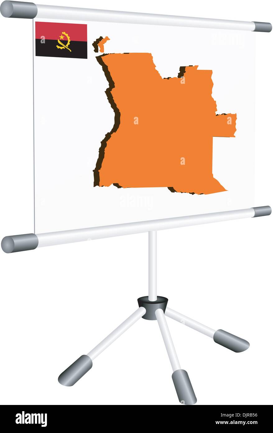 Vector display with a silhouette map of Angola Stock Vector Image & Art ...