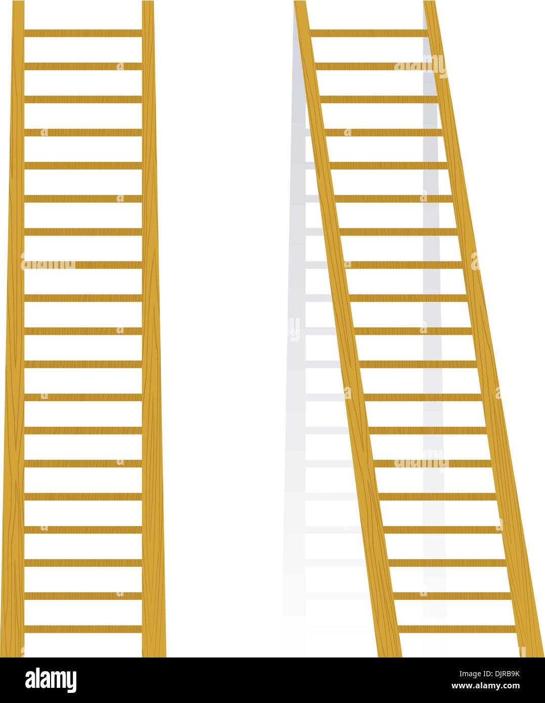 Vector illustration of a wooden staircase Stock Vector