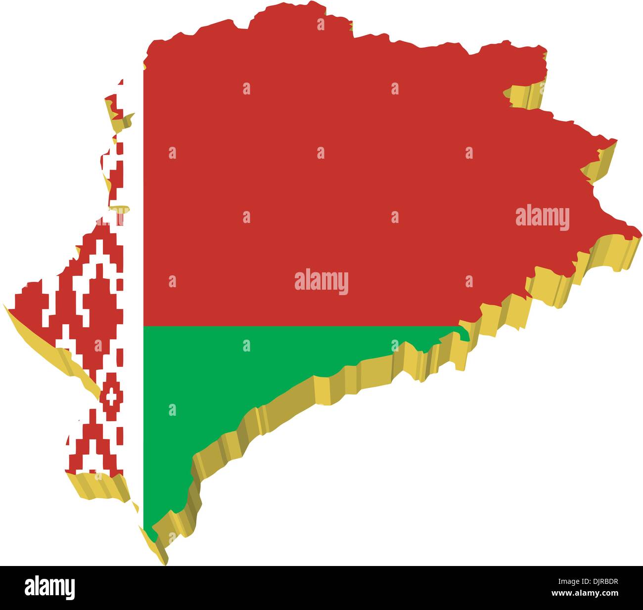 vectors 3D map of Belarus Stock Vector