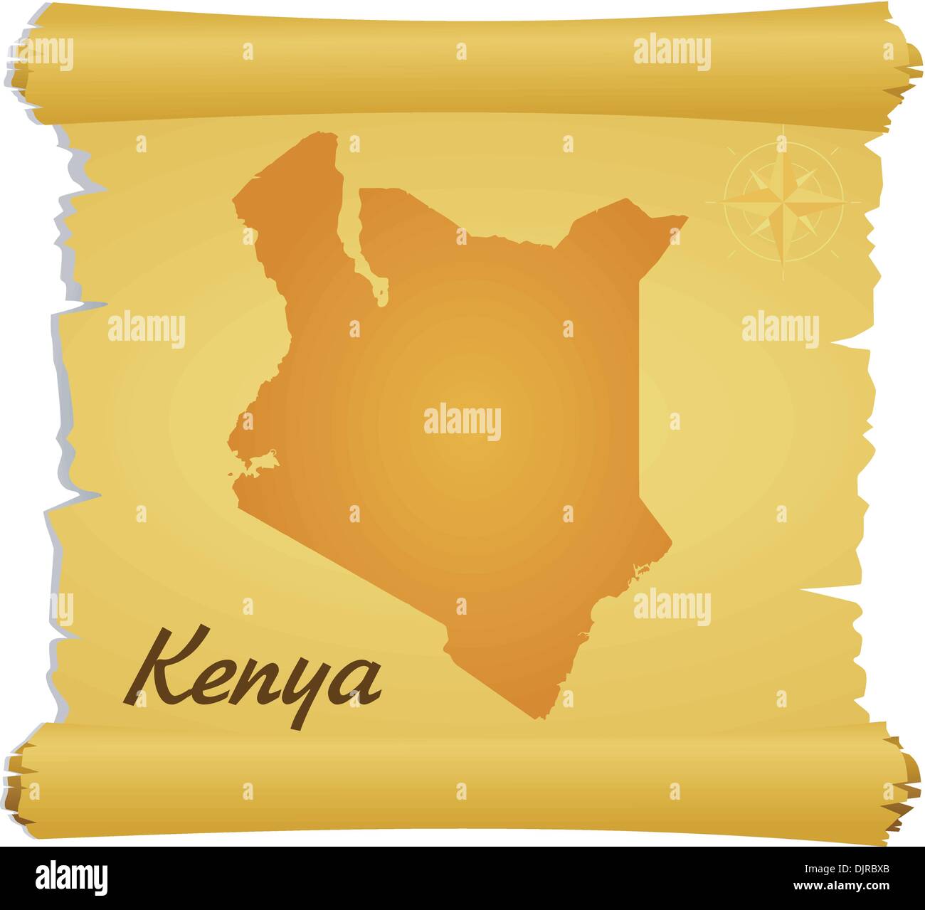 Vector parchment with a silhouette of Kenya Stock Vector Image & Art Alamy