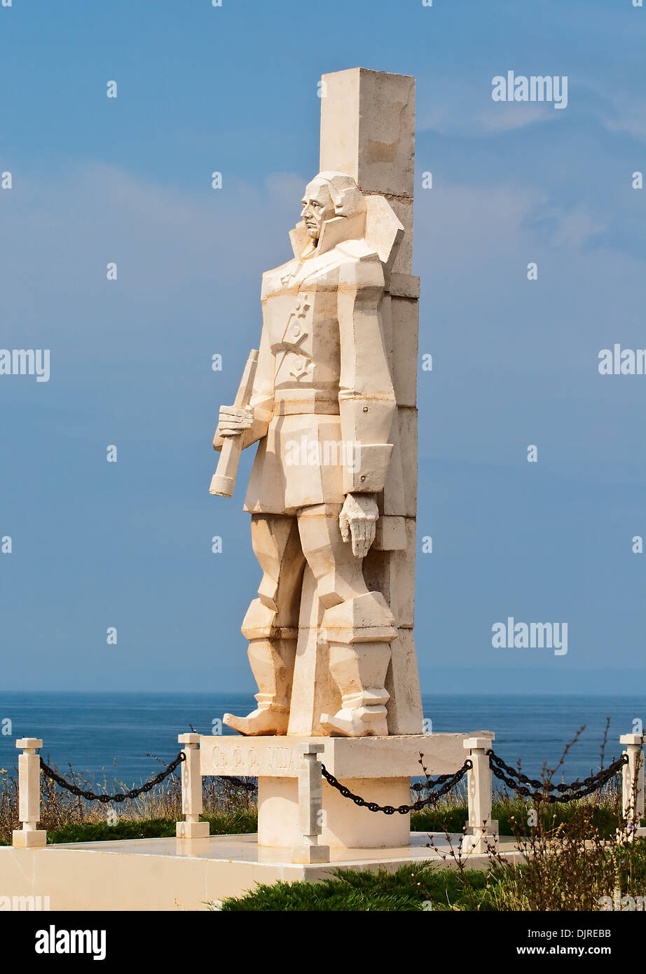 Monument to Admiral Ushakov at Cape Kaliakra Stock Photo