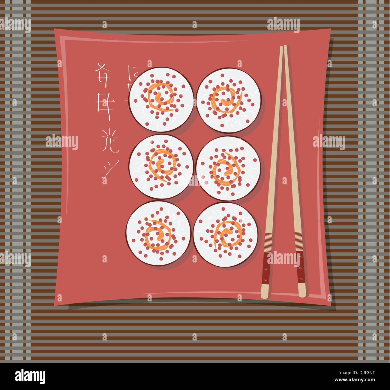 Sushi on a plate. EPS10 Stock Vector