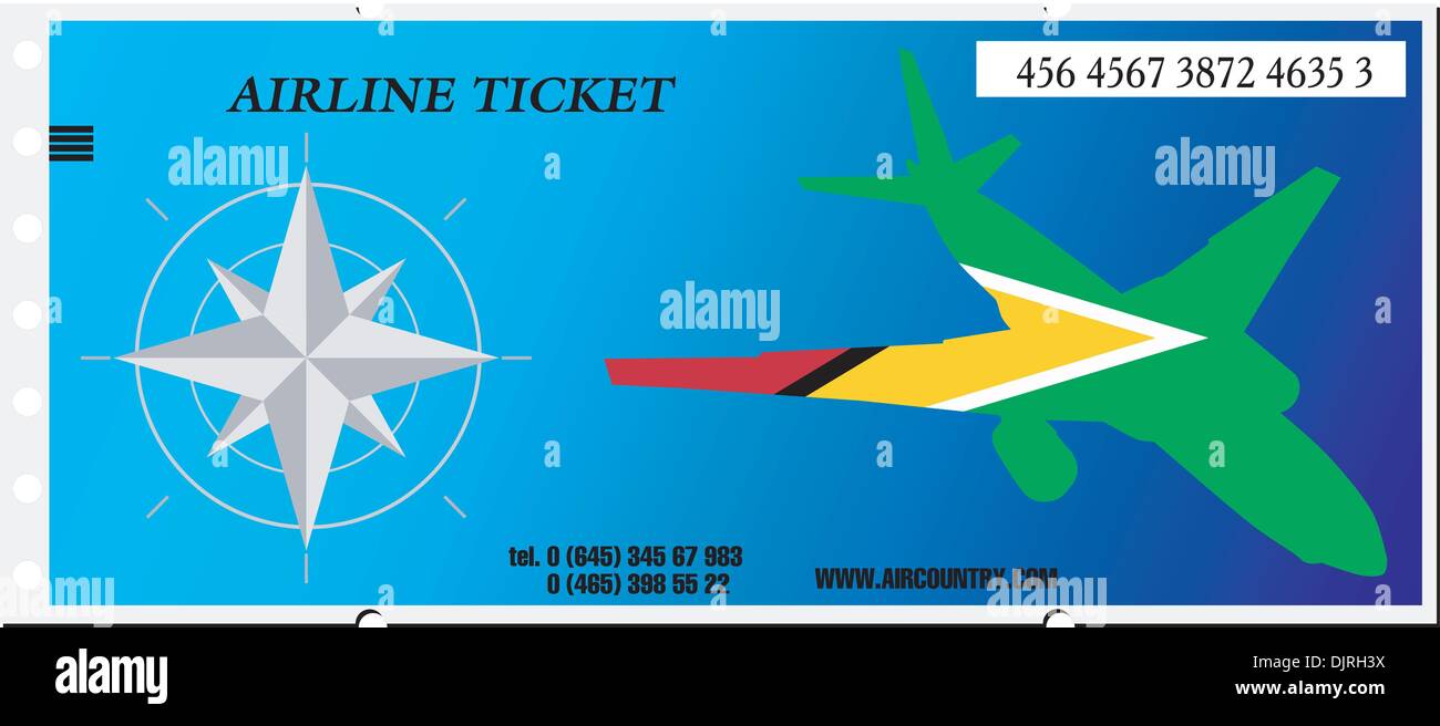 Vector illustration ticket to Guyana Stock Vector Image & Art - Alamy