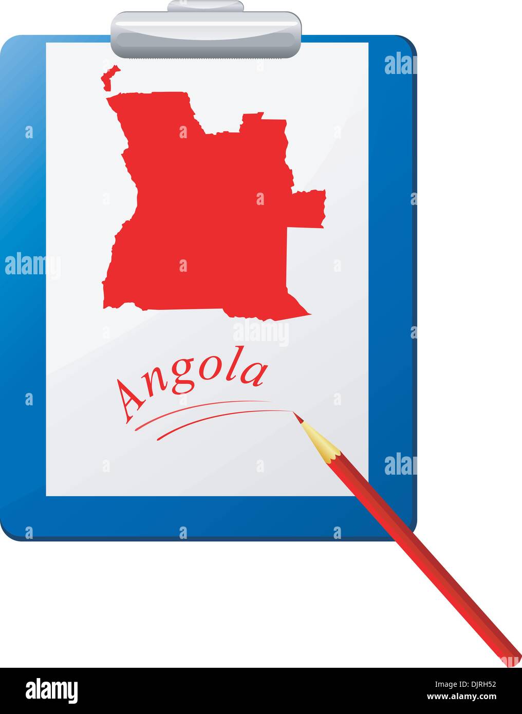 Vector illustration of the clipboard with a map of Angola Stock Vector ...