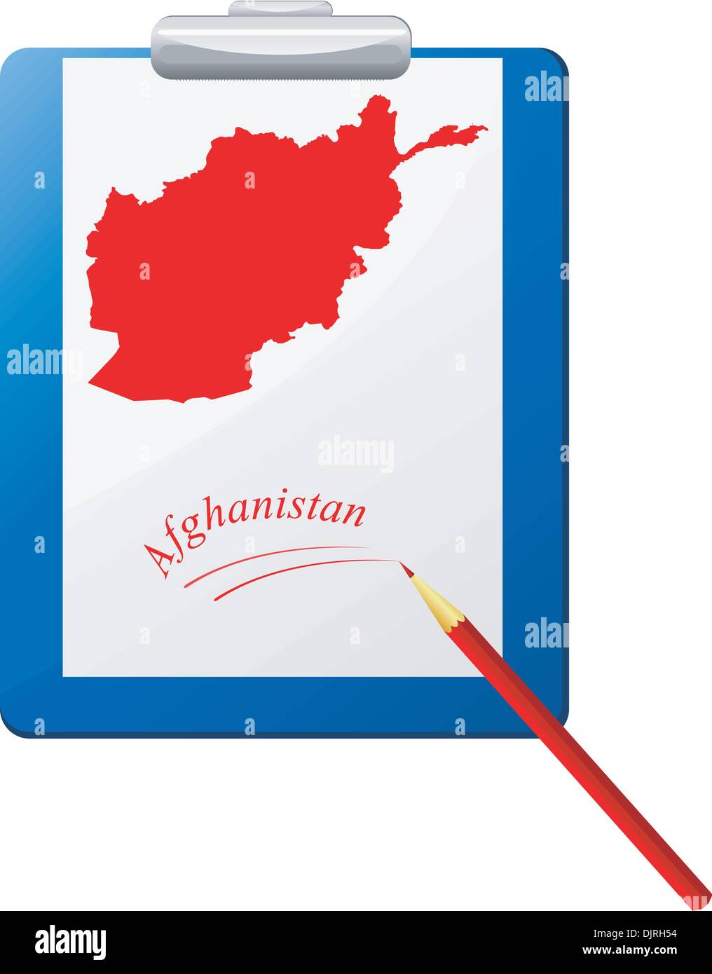 Vector illustration of the clipboard with a map of Afghanistan Stock Vector