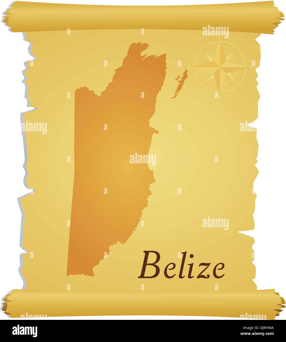 Vector parchment with a silhouette of Belize Stock Vector Image & Art ...